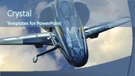  Presentation with fighter jet - Presentation enhanced with image of a usa jet background and a ocean colored foreground