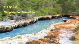  Presentation with volcanic eruption sopka klyuchevskoy volcano - Colorful presentation design enhanced with image of a volcanic activities backdrop and a tawny brown colored foreground