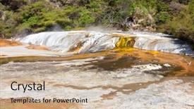  Presentation with volcanic eruption sopka klyuchevskoy volcano - Audience pleasing slide set consisting of image of a volcanic activities backdrop and a soft green colored foreground