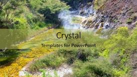  Presentation with volcanic eruption sopka klyuchevskoy volcano - Amazing presentation design having image of a volcanic activities backdrop and a yellow colored foreground