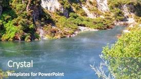  Presentation with volcanic eruption sopka klyuchevskoy volcano - Presentation design with image of a volcanic activities background and a teal colored foreground