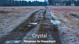  Presentation with dirt - PPT theme enhanced with image-of-a-winter-landscape background and a dark gray colored foreground