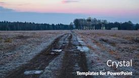  Presentation with dirt - Theme consisting of image-of-a-winter-landscape background and a dark gray colored foreground