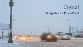  Presentation with road - Audience pleasing slide set consisting of image-of-a-winter-road and a light blue colored foreground