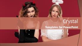  Presentation with demon - Colorful slide deck enhanced with angry angel and pleased demon backdrop and a coral colored foreground