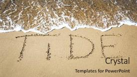  Presentation with tide - Cool new theme with image of a word in the sand tide backdrop and a coral colored foreground