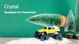  Presentation with suv - Presentation with image of a yellow suv background and a teal colored foreground