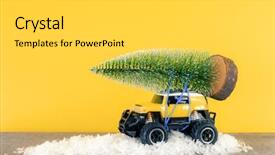  Presentation with suv car - Theme consisting of image of a yellow suv background and a light gray colored foreground