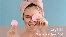  Presentation with cotton - Cool new slides with image-of-a-young-beautiful backdrop and a coral colored foreground