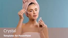  Presentation with serum - Slide deck having image-of-a-young-beautiful background and a coral colored foreground