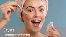  Presentation with serum - Beautiful slide deck featuring image-of-a-young-cheery backdrop and a coral colored foreground