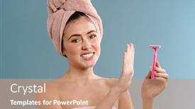  Presentation with blade - PPT layouts with image-of-a-young-displeased background and a coral colored foreground