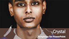  Presentation with ethiopian culture - Cool new PPT theme with image of a young ethiopian backdrop and a tawny brown colored foreground