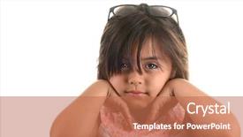  Presentation with latino - Audience pleasing theme consisting of image of a young latino backdrop and a coral colored foreground