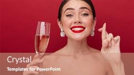  Presentation with hopeful - Slides consisting of image-of-a-young-nervous background and a coral colored foreground