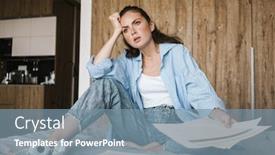  Presentation with home documents - Presentation with image-of-a-young-thinking background and a seafoam green colored foreground