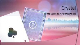  Presentation with landscape - PPT theme consisting of image of ace of clubs background and a  colored foreground