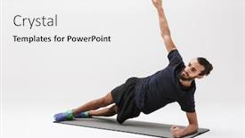  Presentation with workout - PPT layouts with image-of-active-brunette-sportsman background and a white colored foreground