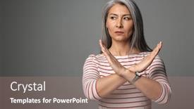  Presentation with stop - Theme enhanced with image-of-adult-mature-woman background and a coral colored foreground