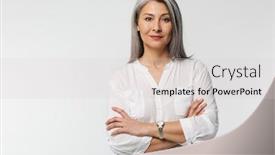  Presentation with long hair - Amazing presentation theme having image-of-adult-mature-woman backdrop and a light gray colored foreground