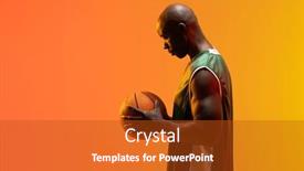  Presentation with competition - Presentation theme featuring image-of-african-american-basketball background and a crimson colored foreground