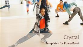  Presentation with movement - Presentation theme having image-of-african-american-female background and a lemonade colored foreground