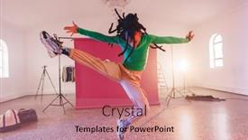  Presentation with hip hop - PPT layouts having image-of-african-american-female background and a coral colored foreground