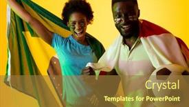  Presentation with soccer - Theme with image-of-african-american-soccer background and a tawny brown colored foreground