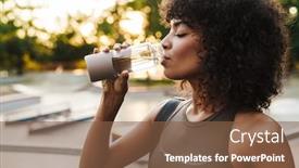  Presentation with water sports - Cool new presentation with image-of-african-american-sportswoman backdrop and a tawny brown colored foreground