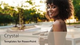  Presentation with ground water - Audience pleasing PPT theme consisting of image-of-african-american-sportswoman backdrop and a mint green colored foreground