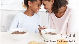  Presentation with corn flakes - Slide deck having image-of-african-american-woman background and a lemonade colored foreground