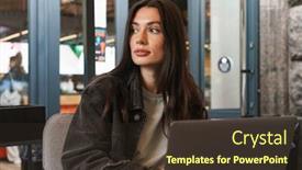  Presentation with amazing - PPT layouts featuring image-of-amazing-pretty-young background and a tawny brown colored foreground