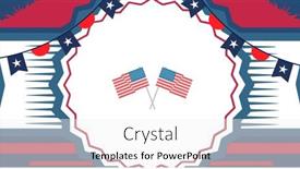  Presentation with president - Slide set featuring image-of-american-flags-icons background and a white colored foreground