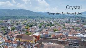  Presentation with aerial - Theme having image-of-an-aerial-view background and a light blue colored foreground