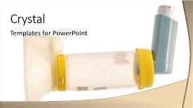  Presentation with inhale - Theme consisting of image of an asthma inhale background and a white colored foreground