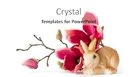  Presentation with bunny - Beautiful PPT theme featuring image-of-an-easter-bunny backdrop and a white colored foreground