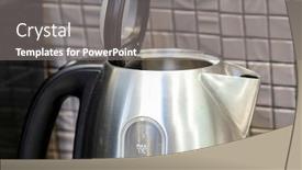  Presentation with lid - Presentation theme featuring image of an electric kettle with an open lid background and a gray colored foreground