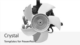  Presentation with engine - Presentation theme featuring image of an engine isolated background and a light gray colored foreground