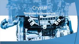  Presentation with engine - Slides featuring image-of-an-engine-under background and a teal colored foreground