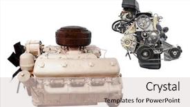  Presentation with engine - Audience pleasing slides consisting of image of an engine backdrop and a light gray colored foreground