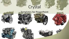  Presentation with engine - PPT theme enhanced with image of an engine background and a mint green colored foreground