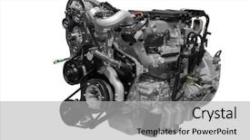  Presentation with engine - Amazing slide deck having image of an engine backdrop and a light gray colored foreground