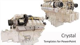  Presentation with diesel - Presentation theme consisting of image of an engines isolated background and a white colored foreground