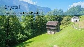  Presentation with alps - PPT layouts enhanced with image-of-an-idyllic-farmhouse background and a light blue colored foreground