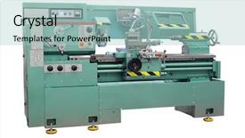  Presentation with industrial machine - Amazing PPT layouts having image of an industrial machine backdrop and a  colored foreground