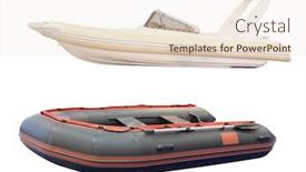  Presentation with draagon boat racing - Colorful PPT layouts enhanced with image of an inflatable boat backdrop and a lemonade colored foreground