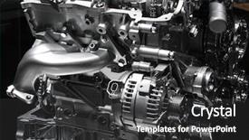 Presentation with combustion engine - Presentation featuring image of an internal combustion background and a dark gray colored foreground