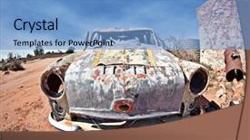  Presentation with old car - Colorful slides enhanced with image of an old car backdrop and a light blue colored foreground