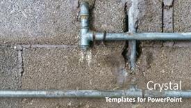  Presentation with water pipe - Presentation design enhanced with image-of-an-old-water background and a gray colored foreground