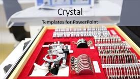  Presentation with optometry - PPT layouts having image of an optometry set background and a light blue colored foreground